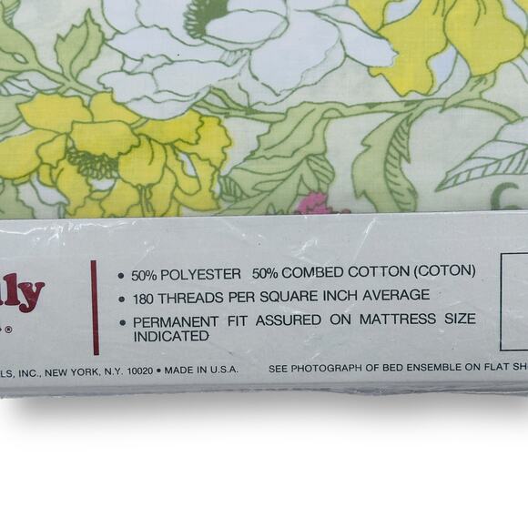 Vintage Cannon Royal Family Cotswolds Floral Twin Sheet Set No Iron Percale - Picture 5 of 6